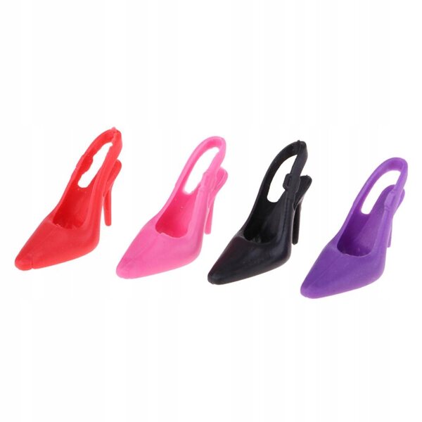 4 Paar Miniatur-High-Heels-Schuhe für 1/6 Puppen, Plastikhausdekoration