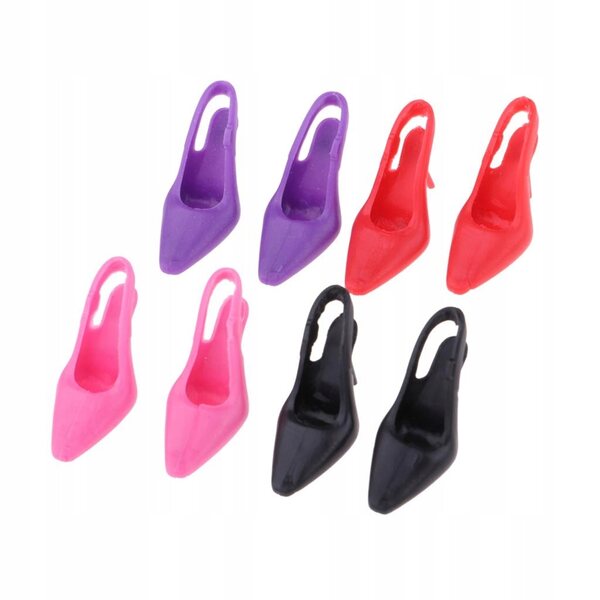 4 Paar Miniatur-High-Heels-Schuhe für 1/6 Puppen, Plastikhausdekoration