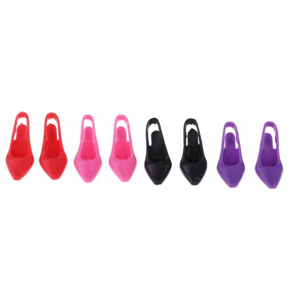 4 Paar Miniatur-High-Heels-Schuhe für 1/6 Puppen, Plastikhausdekoration