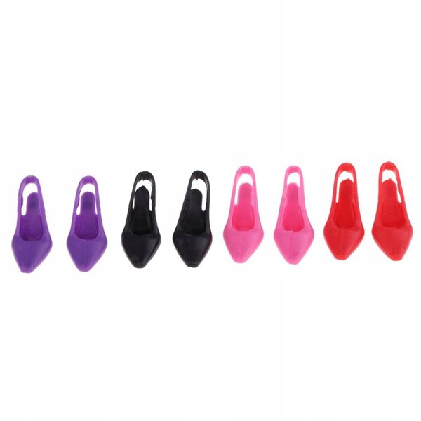 4 Paar Miniatur-High-Heels-Schuhe für 1/6 Puppen, Plastikhausdekoration