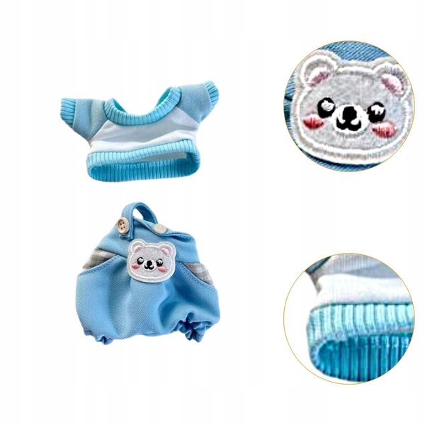 Kleidungsset für 17-cm-Puppen – farbiges Stoff-T-Shirt und Hose