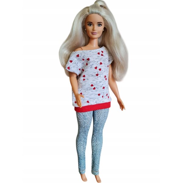 Bluzka für XXL-Modellpuppen mit Herzen und Klettverschluss, neu