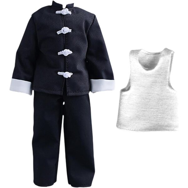 Set 3 Pezzi 1/12: Cappotto, Pantaloni e Gilet in Stoffa per Bambole Maschili 15 cm