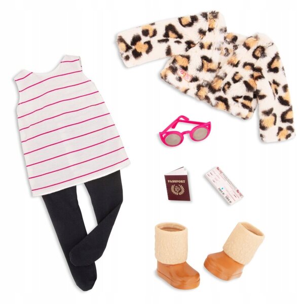 Our Generation Travel Chic: Set di vestiti e accessori per una bambola di 46 cm