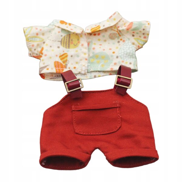 Lernkleidung für Puppen mit roter Hose und weichem T-Shirt