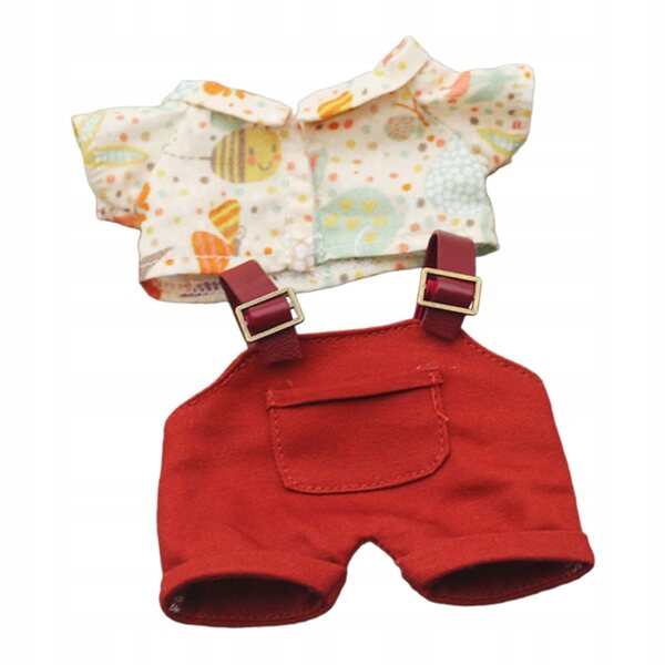 Lernkleidung für Puppen mit roter Hose und weichem T-Shirt