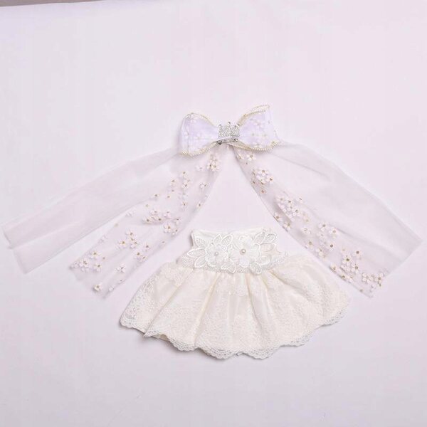 2 Brautkleider mit Schleier für 38-cm-Puppen – elegante und einfach zu tragende Kostüme