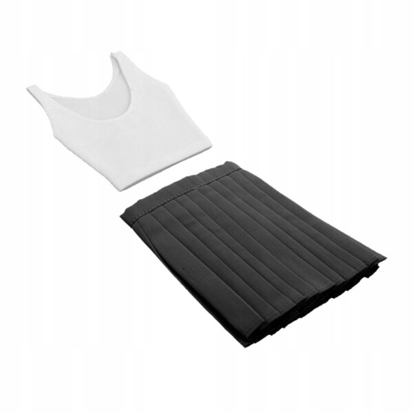 1/3-BJD-Puppen-Outfit – Faltenrock und schwarze Weste aus hochwertigem Stoff