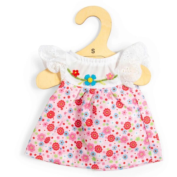 Kleid für Bigjigs-Puppe 25 cm – Größe S Stoffkleid mit CE-Zertifizierung