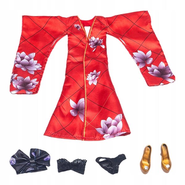 1/6 Japanischer Kimono für Puppen – Traditionelles Kleid für Frauen aus hochwertigem Stoff