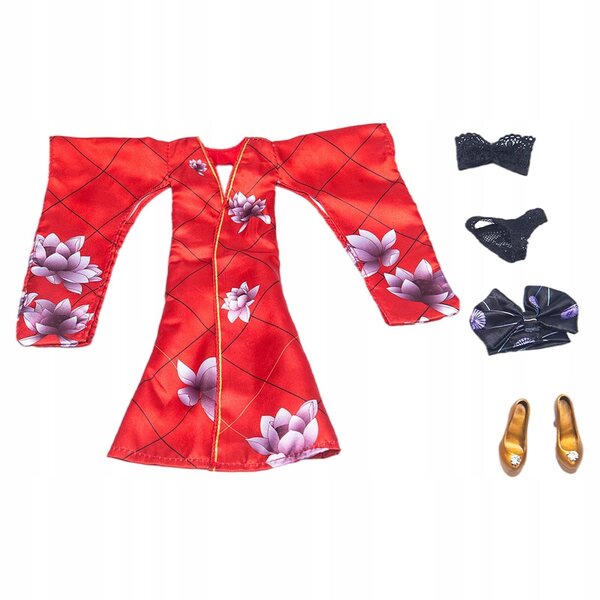 1/6 Japanischer Kimono für Puppen – Traditionelles Kleid für Frauen aus hochwertigem Stoff