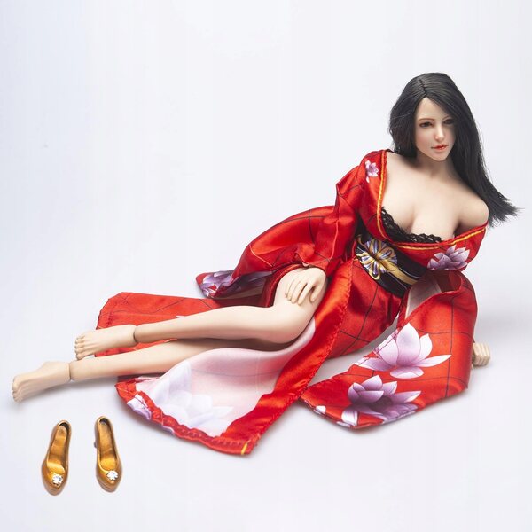 1/6 Japanischer Kimono für Puppen – Traditionelles Kleid für Frauen aus hochwertigem Stoff