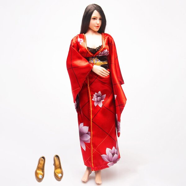 1/6 Japanischer Kimono für Puppen – Traditionelles Kleid für Frauen aus hochwertigem Stoff