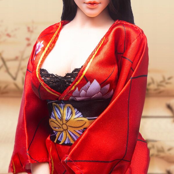 1/6 Japanischer Kimono für Puppen – Traditionelles Kleid für Frauen aus hochwertigem Stoff