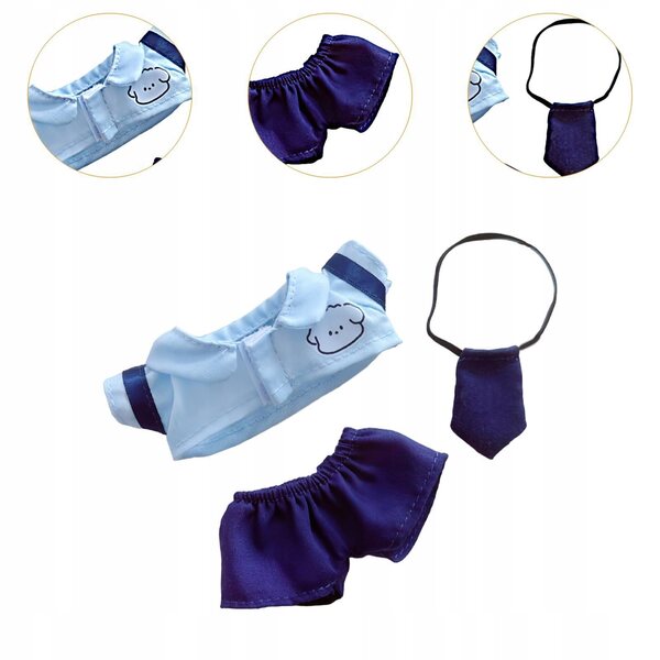 Kleidungsset für Puppen 15-17 cm - handgefertigtes Schulkostüm für Puppe