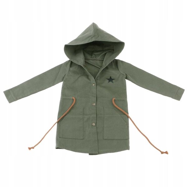 BJD Herrenbekleidungsset 70 cm – grüner Trenchcoat mit Kapuze für bewegliche Puppen