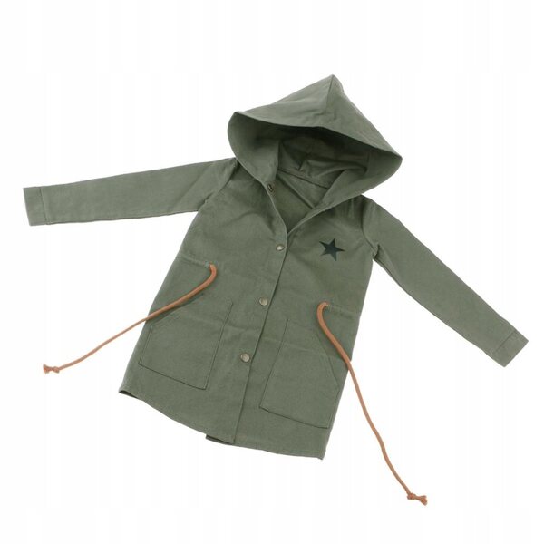 BJD Herrenbekleidungsset 70 cm – grüner Trenchcoat mit Kapuze für bewegliche Puppen