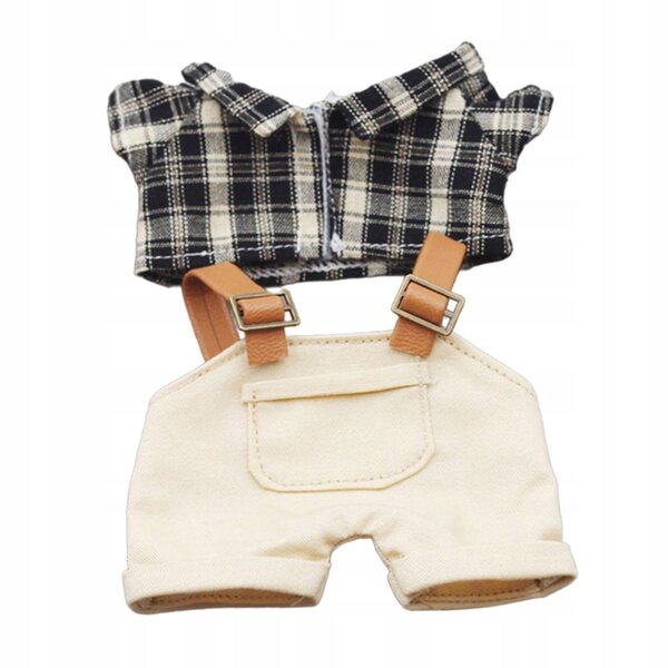 Puppenkleidung aus weichem Stoff mit beiger Hose, 17 cm