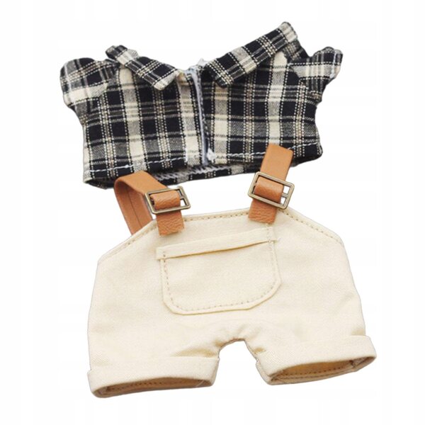 Puppenkleidung aus weichem Stoff mit beiger Hose, 17 cm