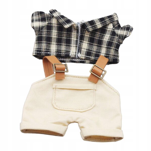 Puppenkleidung aus weichem Stoff mit beiger Hose, 17 cm