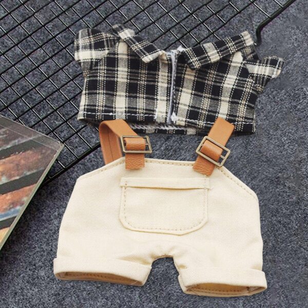 Puppenkleidung aus weichem Stoff mit beiger Hose, 17 cm