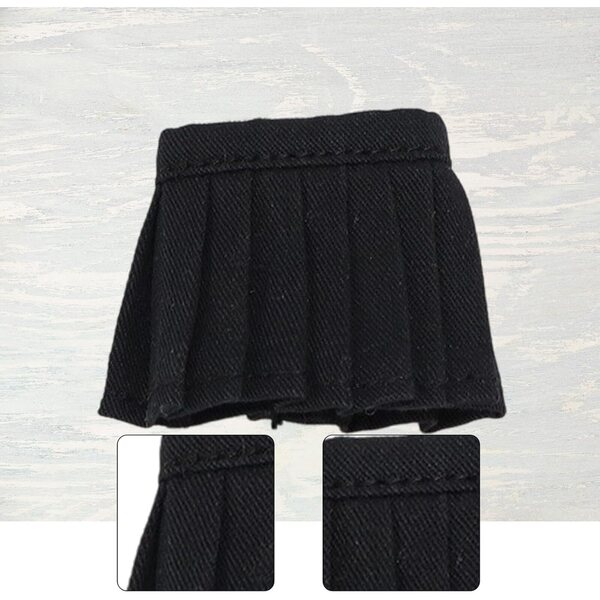 Gonna Miniatura in Tessuto per Action Figure 1:12 Donna, Nero, Accessorio Fai da Te