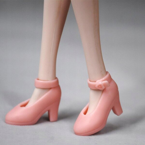 1/6 rosa Kunststoffschuhe für Blythe-, Dollfie- und BJD-Puppen mit hohen Absätzen