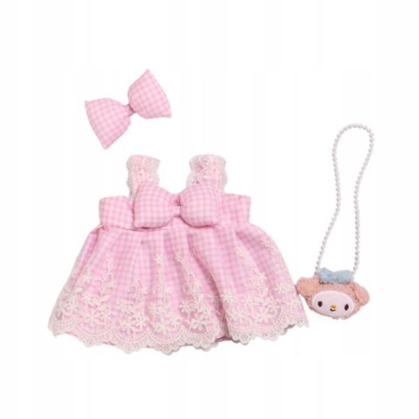 Rosa Prinzessinnenkleid mit Accessoires für 38-cm-Puppen – Modeset