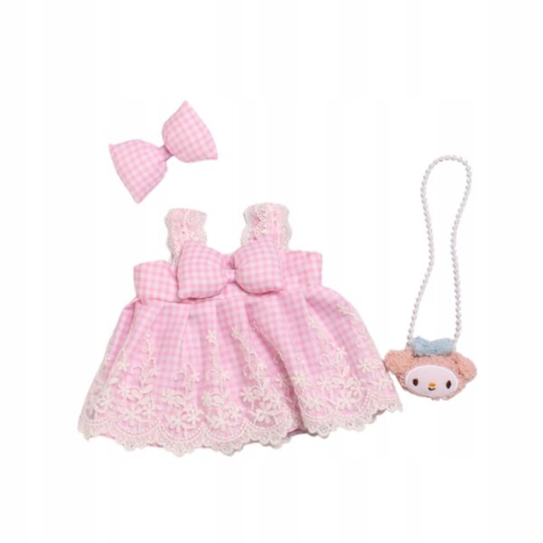 Rosa Prinzessinnenkleid mit Accessoires für 38-cm-Puppen – Modeset