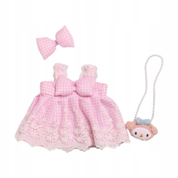 Rosa Prinzessinnenkleid mit Accessoires für 38-cm-Puppen – Modeset