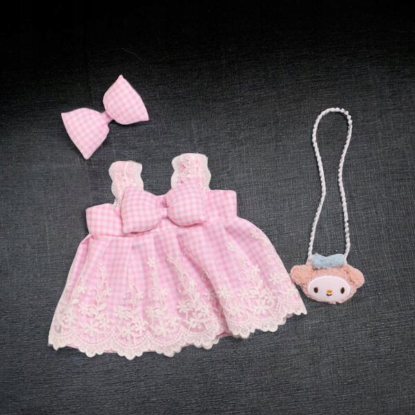 Rosa Prinzessinnenkleid mit Accessoires für 38-cm-Puppen – Modeset
