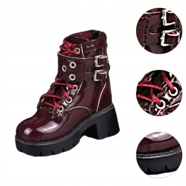 Scarpe con tacco in scala 1:6 per action figure femminili rosse in pelle PU