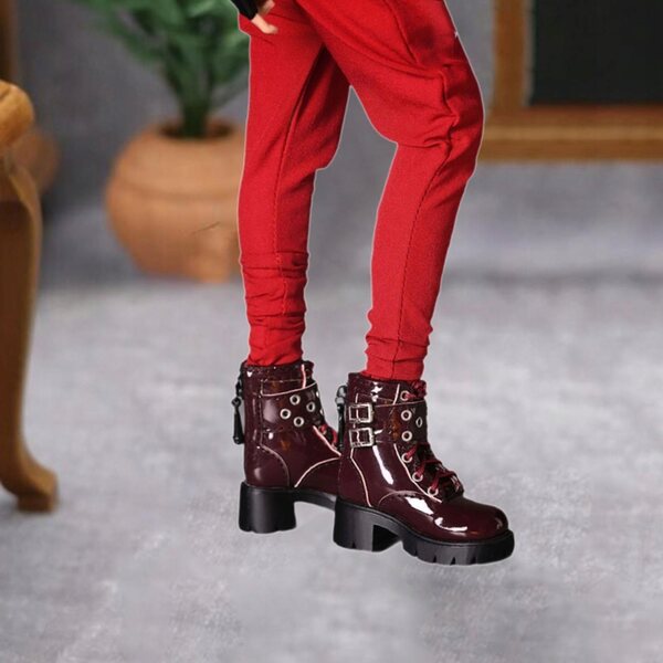 Scarpe con tacco in scala 1:6 per action figure femminili rosse in pelle PU