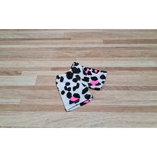 Shorts con fantasia animalier e fiocco per bambola modella, vestiti per bambole