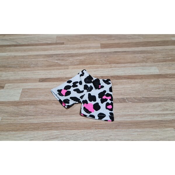 Shorts con fantasia animalier e fiocco per bambola modella, vestiti per bambole