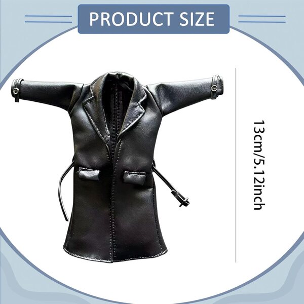 Oshhni Mini Giacca in Pelle PU per Action Figure 1/12 (6 pollici) Trench Costume Fai da Te