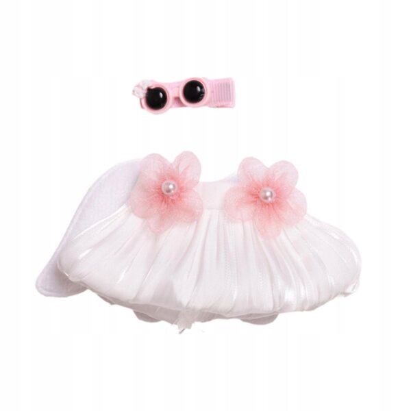 Puppenkleid mit Engelsflügeln und Haarnadel, misst 15 cm