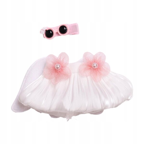 Puppenkleid mit Engelsflügeln und Haarnadel, misst 15 cm