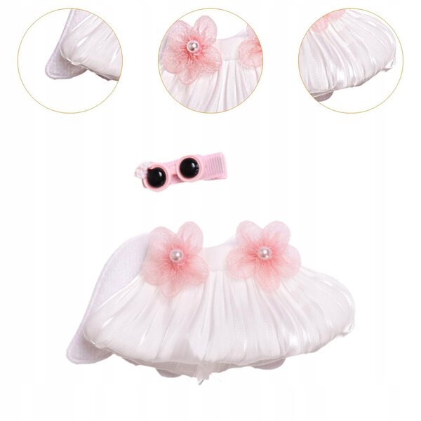 Puppenkleid mit Engelsflügeln und Haarnadel, misst 15 cm