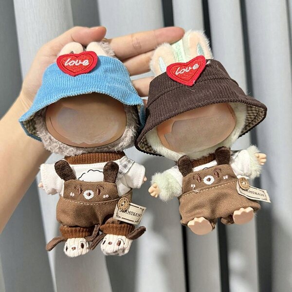 Bekleidungsset für Puppen 15-17 cm mit braunem Hut und Schuhen