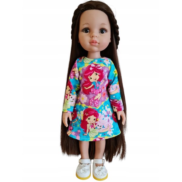 Langarmkleid für eine 32 cm große Paola Reina-Puppe: farbenfroh und bequem