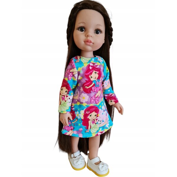Langarmkleid für eine 32 cm große Paola Reina-Puppe: farbenfroh und bequem