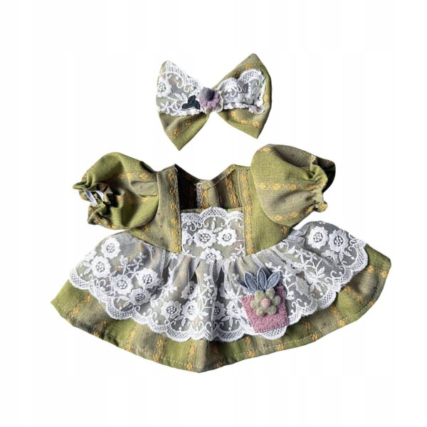 Buntes Stoffkleidungsset für 38-cm-Puppen mit Zubehör