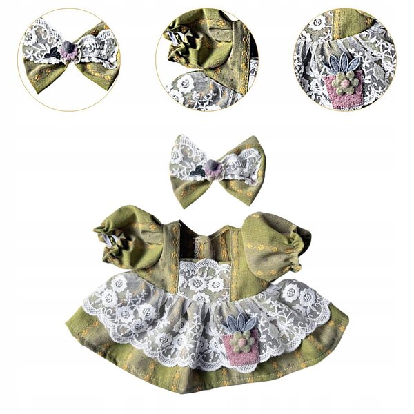 Buntes Stoffkleidungsset für 38-cm-Puppen mit Zubehör