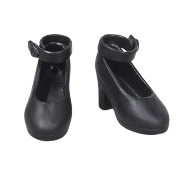 1:6 schwarze Plastikschuhe mit Absätzen für Blythe-, Licca-, Momoko- und Azone-Puppen