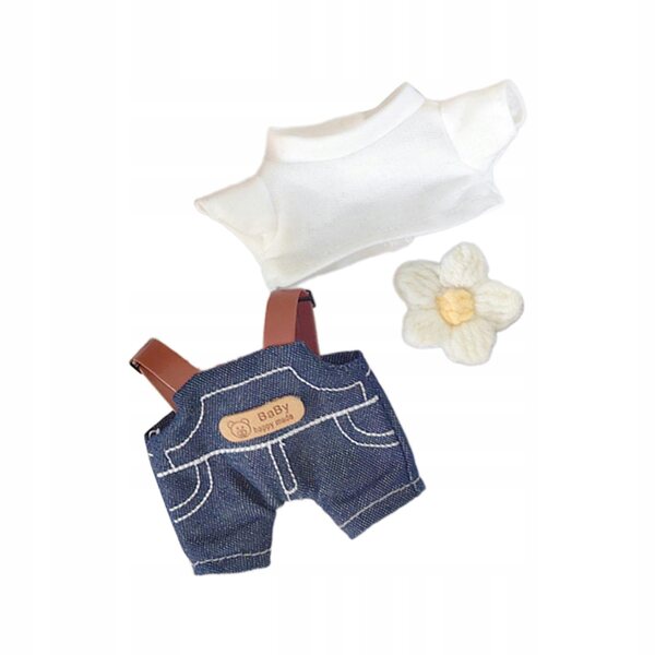 Ubranka pluszowe voor poppen van 17 cm 3-delige set met afneembaar ontwerp en zachte stof