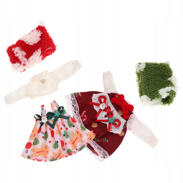 Set 2 Abiti Natalizi per Bambole BJD con Accessori di Babbo Natale