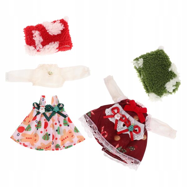 Set 2 Abiti Natalizi per Bambole BJD con Accessori di Babbo Natale