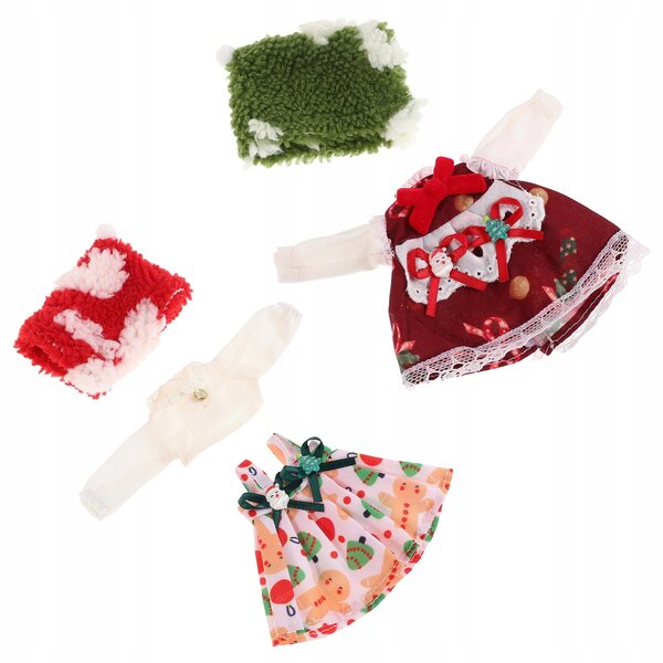 Set 2 Abiti Natalizi per Bambole BJD con Accessori di Babbo Natale