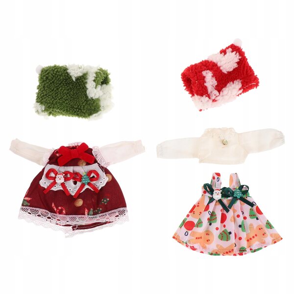 Set 2 Abiti Natalizi per Bambole BJD con Accessori di Babbo Natale